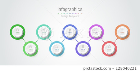 Infographic 9 options design elements for your business data. Vector Illustration. Infographic 9 options design elements for your business data. Vector Illustration. 129040221