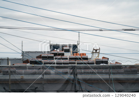Newly constructed roof construction 129040240