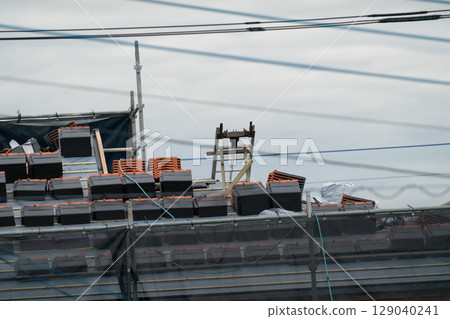 Newly constructed roof construction 129040241