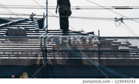 Newly constructed roof construction 129040242