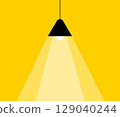 Minimalist Ceiling Light Illustration on Yellow Background	 129040244