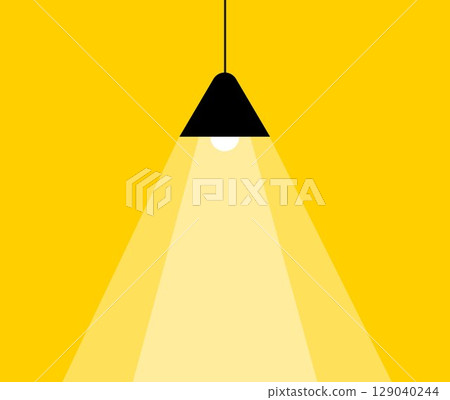 Minimalist Ceiling Light Illustration on Yellow Background Minimalist Ceiling Light Illustration on Yellow Background 129040244