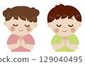孩子禱告的可愛插圖 129040495