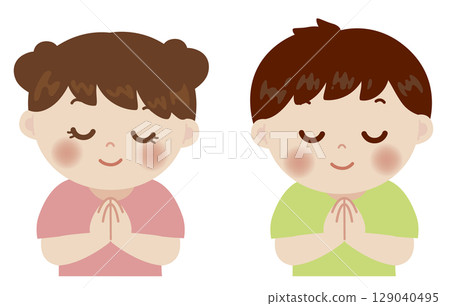 Cute illustration of a child praying Cute illustration of a child praying 129040495