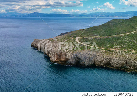 Lonely House on a Cliff on the Way to Omprogialos Octopus Bay, Crete 129040725