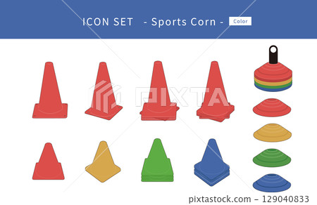 Colorful corn icon set 129040833