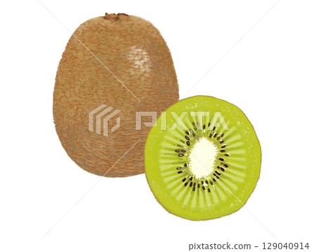 Kiwi (1 piece and cross section) Kiwi (1 piece and cross section) 129040914