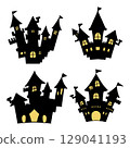 Halloween, castle silhouette illustration 129041193