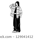 時尚女性時尚運動向量 129041412
