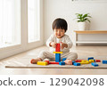 Children playing with blocks 129042098