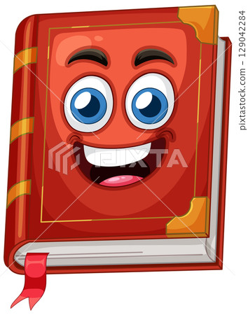 Cheerful Cartoon Book Illustration Cheerful Cartoon Book Illustration 129042284