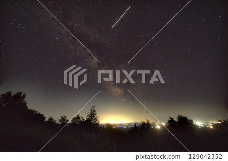 The International Space Station crossing the Milky Way 129042352