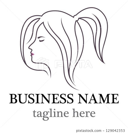 Woman face vector logo design 129042353