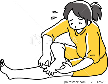 A woman suffering from foot problems A woman suffering from foot problems 129042520