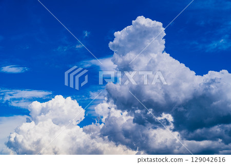 Summer sky with growing cumulonimbus clouds d-2 High saturation contrast 129042616