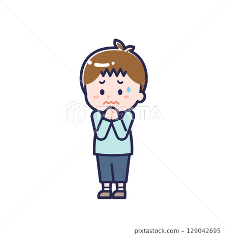 Child in casual clothes / diagonal / boy 23 Child in casual clothes / diagonal / boy 23 129042695