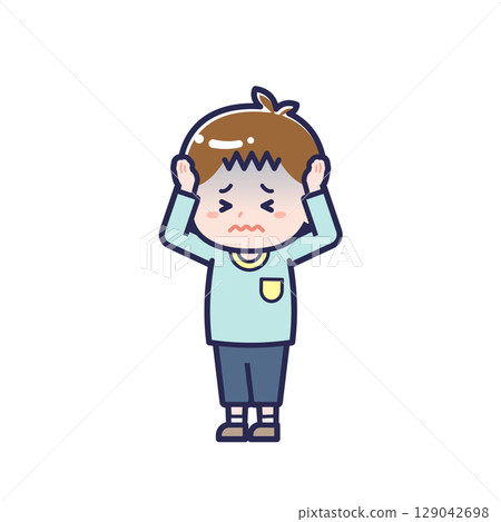 Child in casual clothes / diagonal / boy 26 Child in casual clothes / diagonal / boy 26 129042698