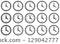 Vector illustration set of clock icons of various shapes 129042777