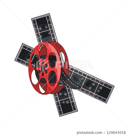 illustration of film reel illustration of film reel 129043016