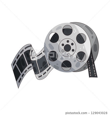 illustration of film reel illustration of film reel 129043028