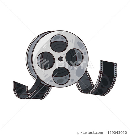 illustration of film reel illustration of film reel 129043030