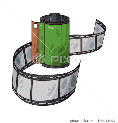 illustration of film roll illustration of film roll 129043098