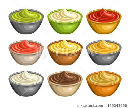 Vector Various Sauce Set 129043666