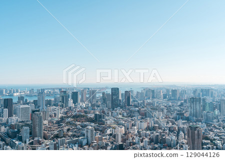 Skyscrapers, cityscape, urban area of Tokyo 129044126