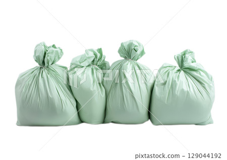 Green Garbage Bags for Efficient Waste Management and EcoFriendly Disposal Solutions 129044192