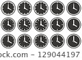 Vector illustration set of clock icons of various shapes 129044197