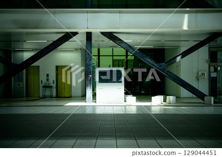Bulletin board inside the building 129044451