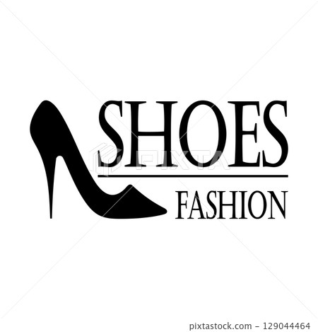 Logo for women's high heel shoes that is elegant and luxurious and feminine. Logo for business, women's shoe shop, fashion, shoe company, beauty. 129044464
