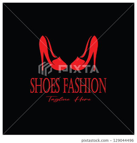 Logo for women's high heel shoes that is elegant and luxurious and feminine. Logo for business, women's shoe shop, fashion, shoe company, beauty. Logo for women's high heel shoes that is elegant and luxurious and feminine. Logo for business, women's shoe shop, fashion, shoe company, beauty. 129044496