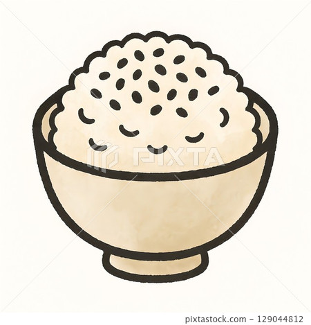 一大份米飯上放著芝麻鹽圖標 一大份米飯上放著芝麻鹽圖標 129044812