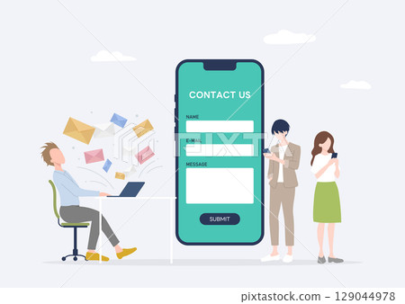 一家公司的男性辦公室職員，由於其出色的轉換設計而增加了諮詢量 129044978