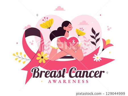 Breast Cancer Awareness Month Vector Illustration of Diverse Women with Pink Support Ribbon for Healthcare Campaign, Solidarity and Medical Prevention Breast Cancer Awareness Month Vector Illustration of Diverse Women with Pink Support Ribbon for Healthcare Campaign, Solidarity and Medical Prevention 129044999