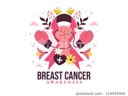 Breast Cancer Awareness Month Vector Illustration of Diverse Women with Pink Support Ribbon for Healthcare Campaign, Solidarity and Medical Prevention Breast Cancer Awareness Month Vector Illustration of Diverse Women with Pink Support Ribbon for Healthcare Campaign, Solidarity and Medical Prevention 129045000