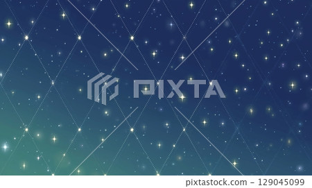 Diamond pattern background with sparkling stars in a navy blue and green night sky 129045099