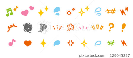 A colorful and pop decorative icon set that expresses emotions and reactions A colorful and pop decorative icon set that expresses emotions and reactions 129045237