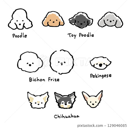 Hand-drawn dog set-2 Hand-drawn dog set-2 129046085