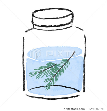Illustration of a jar of rosemary 129046193