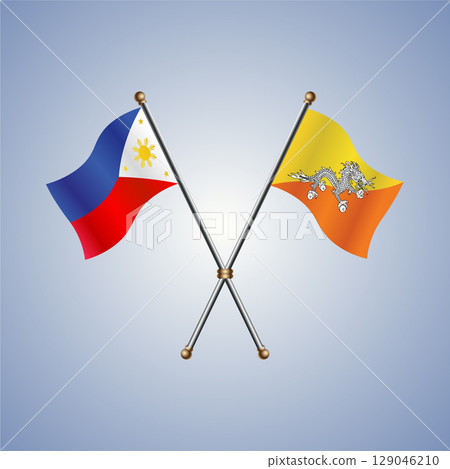 Philippines and Bhutan flag. Vector Illustration Philippines and Bhutan flag. Vector Illustration 129046210