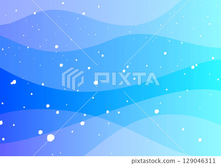 Blue and light blue gradient abstract vector background inspired by water and bubbles. A4 landscape. 129046311