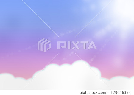 Sunshine and clouds, sunset or sunrise background illustration Sunshine and clouds, sunset or sunrise background illustration 129046354