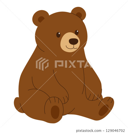 坐著的熊的插圖 129046702