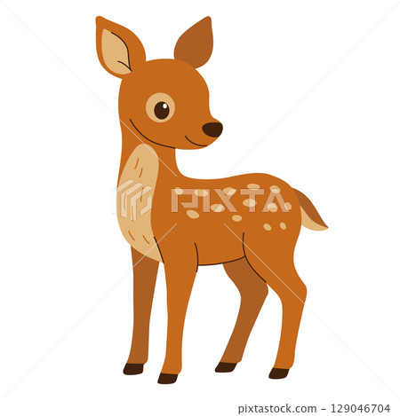 一隻回頭看的鹿的插圖 一隻回頭看的鹿的插圖 129046704