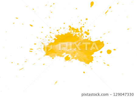 Yellow splash watercolor brush isolated on transparent background Yellow splash watercolor brush isolated on transparent background 129047330