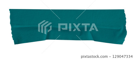 green crumpled torn tape isolated on transparent background 129047334