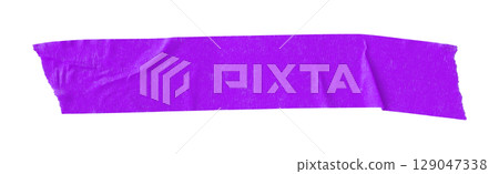 purple crumpled torn tape isolated on transparent background purple crumpled torn tape isolated on transparent background 129047338