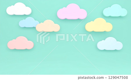 3D clouds on pastel background 3D clouds on pastel background 129047508